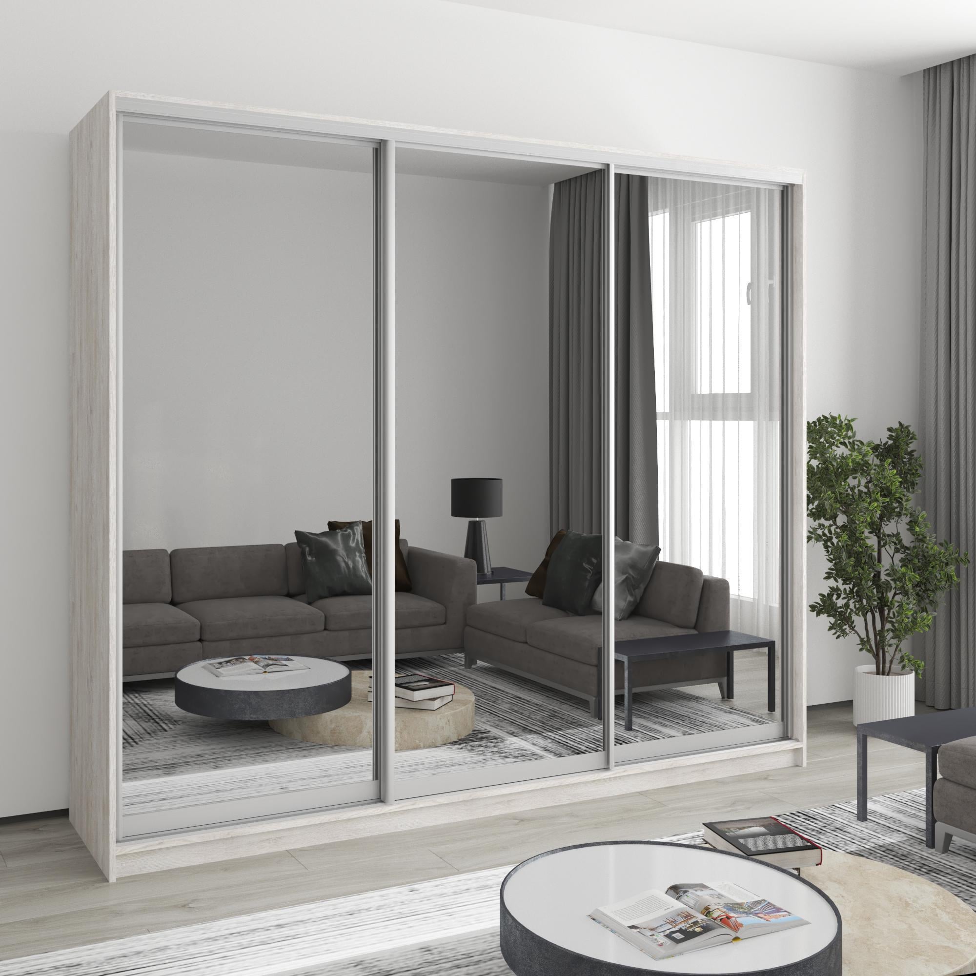 Шкаф-купе трехдверный MebelStar Комбо AL 3 Зеркала 240x45x210 см Аляска серый (MBS-3284) Шкаф-купе трехдверный MebelStar Комбо AL 3 Зеркала 240x45x210 см Аляска серый (MBS-3284)