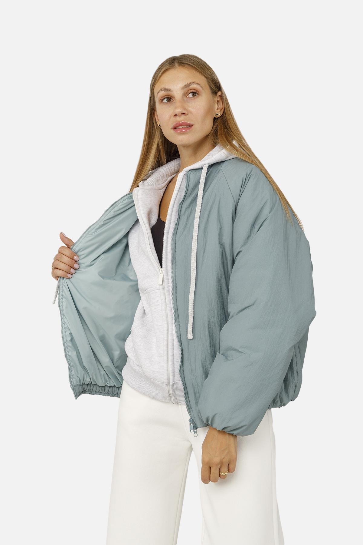 Бомбер женский ЦБ-00258685 р. 42 Мятный (28422063) - фото 3