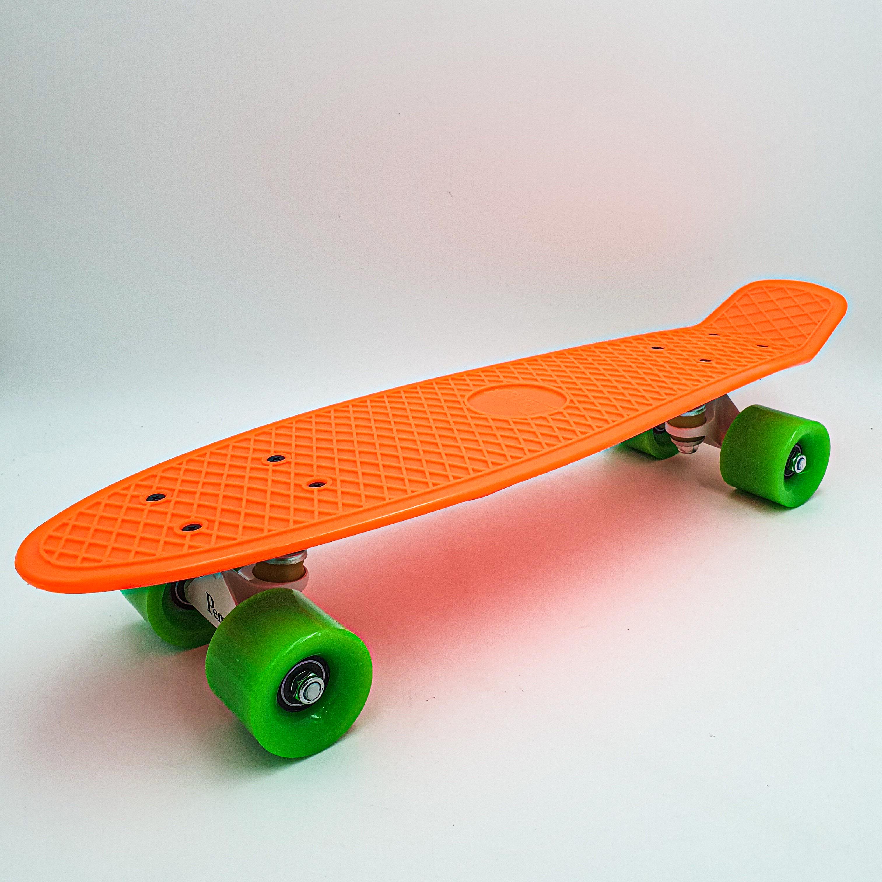 Пенни борд скейт 55х15см до 80кг ABEC 7 матовые колеса скейтборд Penny Board Pastel Series оранжевый - фото 3