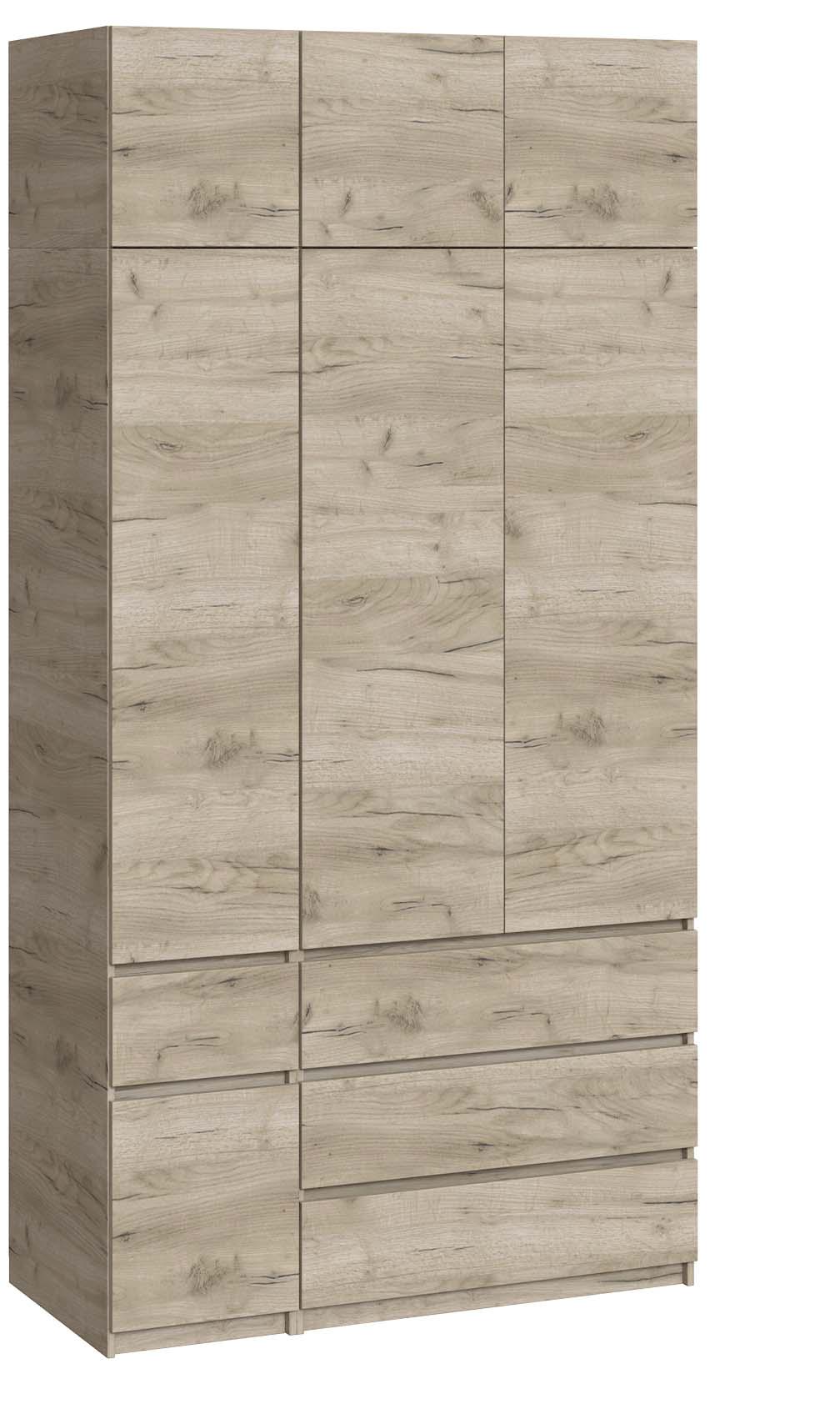 Шкаф с ящиками Мастер Форм Брайт левосторонний 1300х520х2400 мм Дуб крафт серый (32731)