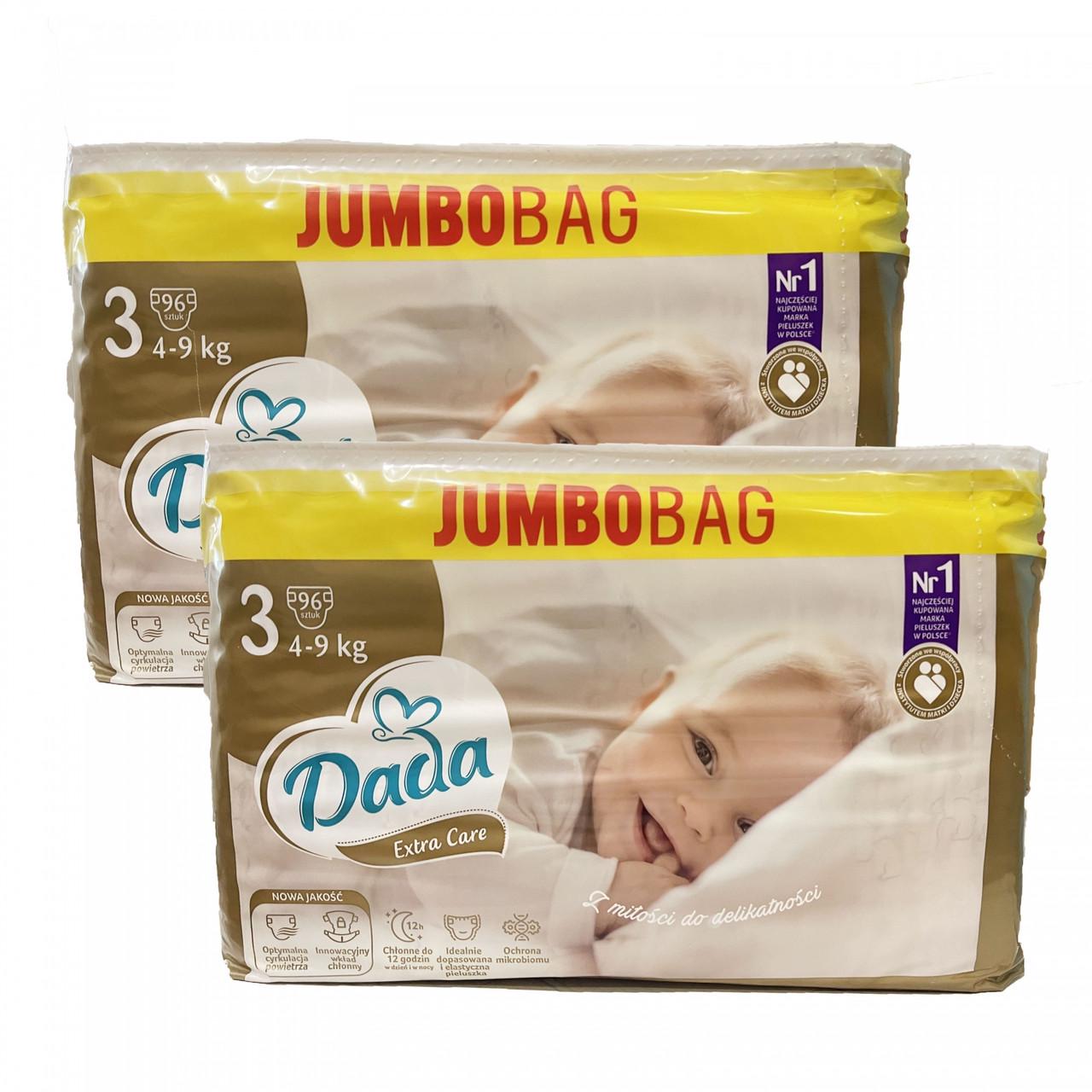 Підгузки дитячі одноразові Dada Extra Care Jumbobag 3 MIDI 4-9 кг 192 шт. (1838195562)