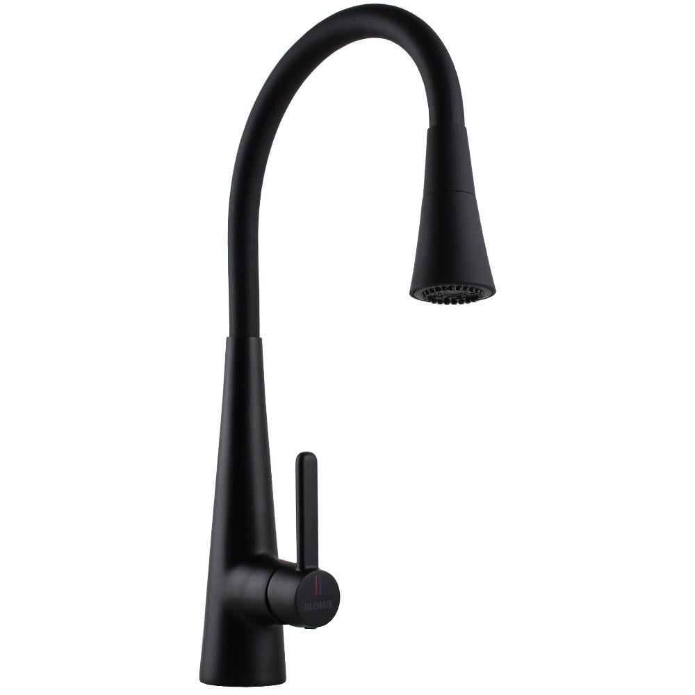 Смеситель для кухни Globus Lux Lazer Pro с гибким изливом Черный (GLPR-203SM-BB)