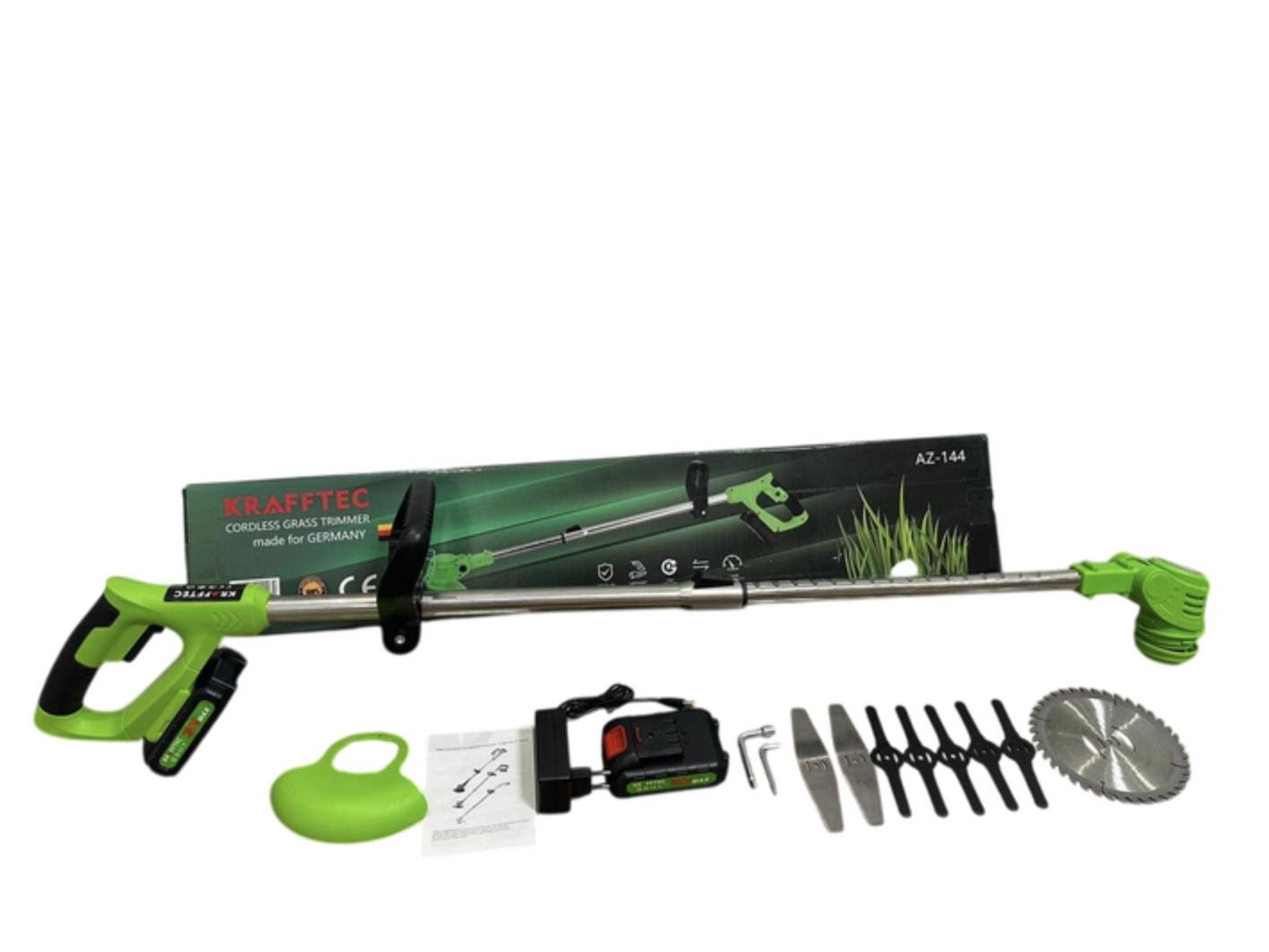 Триммер садовый аккумуляторный KRAFFTEC с бесщеточным двигателем 48V 4 Ah (555) - фото 2 Триммер садовый аккумуляторный KRAFFTEC с бесщеточным двигателем 48V 4 Ah (555) - фото 2