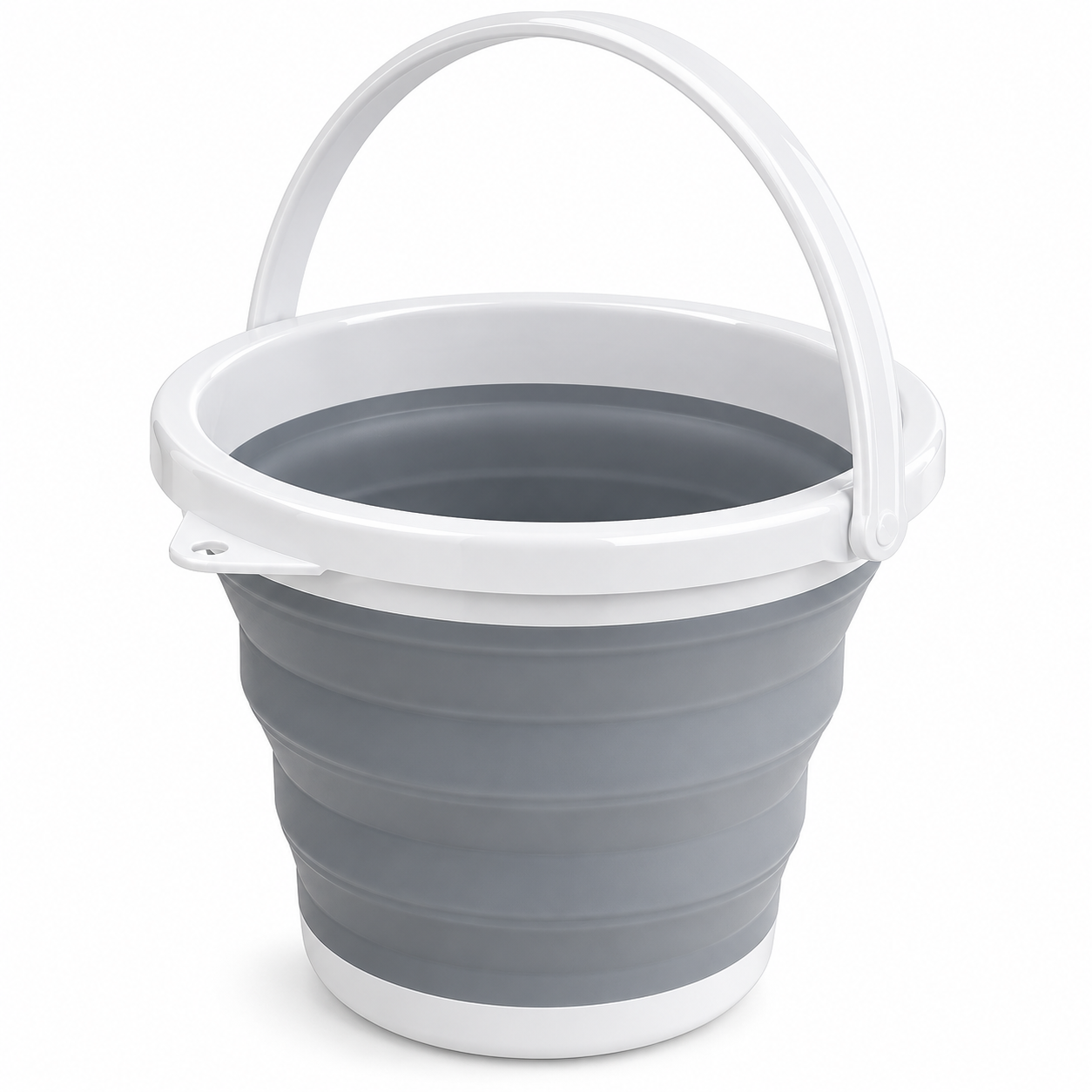 Відро складное силиконовое Collapsible Bucket 10 л Серый (42283)