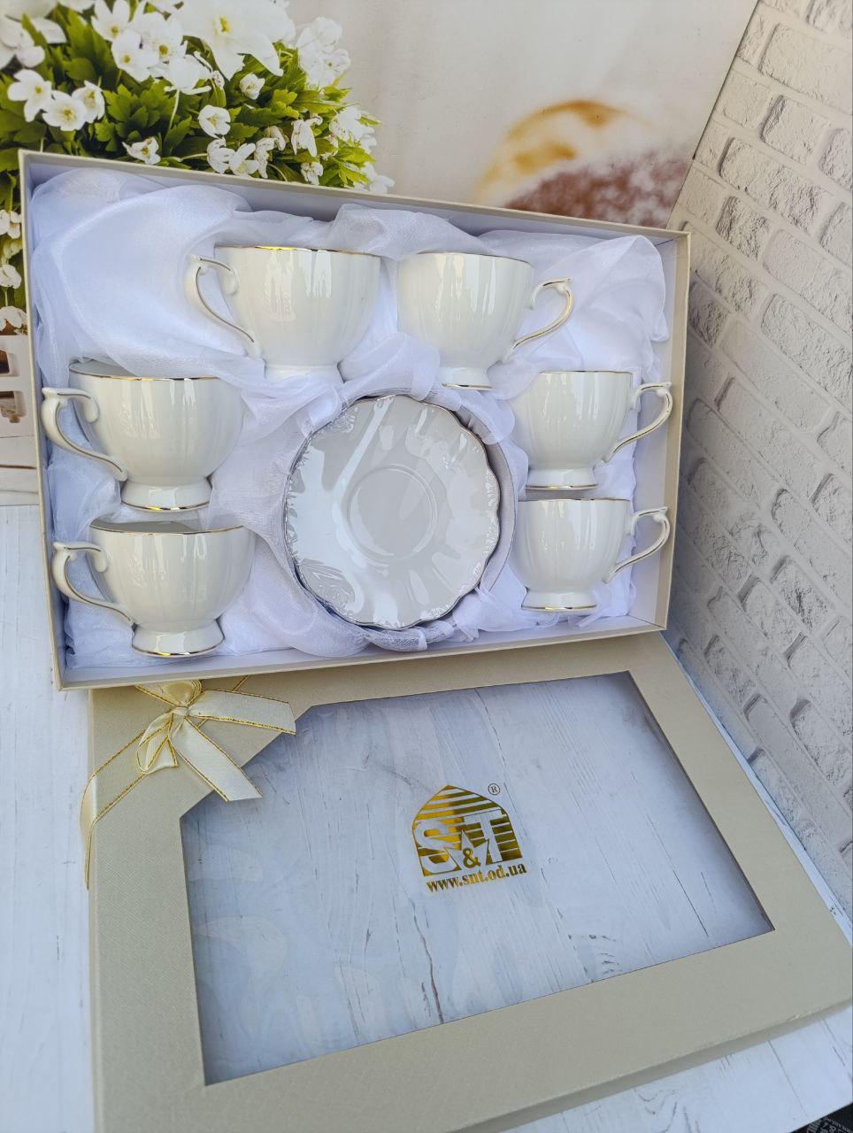 Чайный сервиз SNT Лауретта фарфор 240 мл 12 предметов Белый (17160-00) - фото 3 Чайный сервиз SNT Лауретта фарфор 240 мл 12 предметов Белый (17160-00) - фото 3