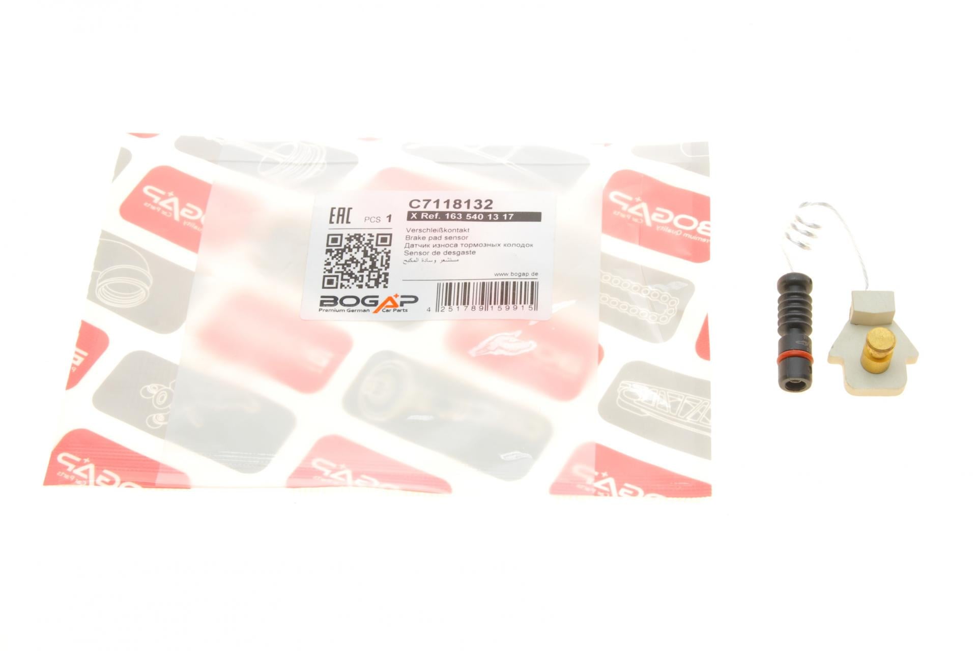 Датчик BOGAP износа тормозных колодок передних Mercedes M-class W163 97-05 (C7118132)