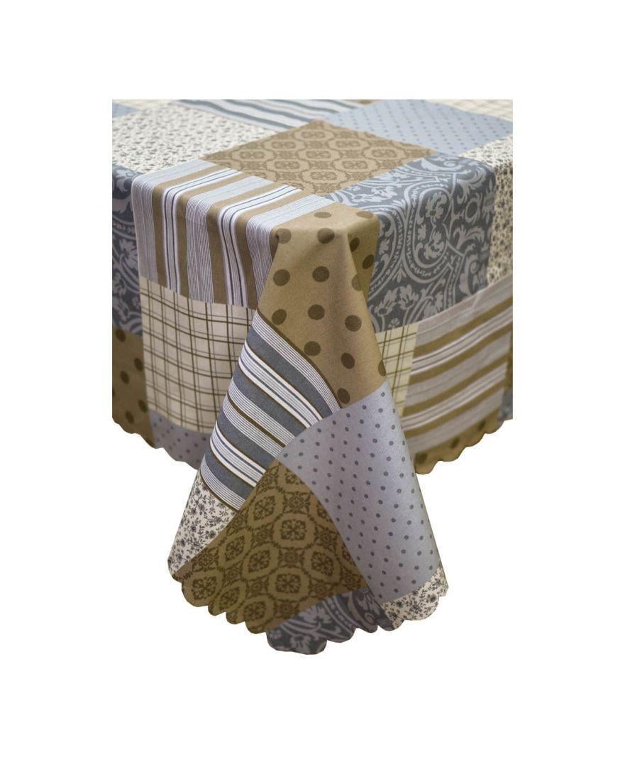 Скатерть водоотталкивающая Simfoni 180x140 Пэчворк Какао