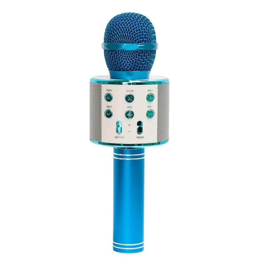 Микрофон караоке WS-858 Bluetooth Синий (1007432-Blue)