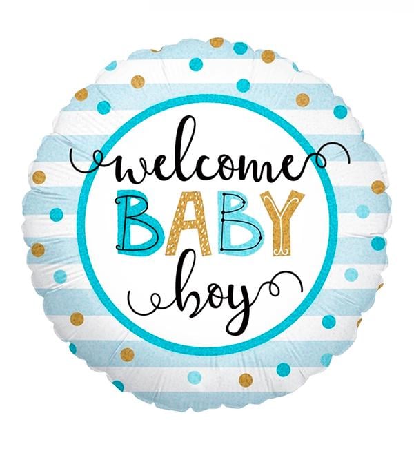 Воздушный шар "Welcome baby boy" 45 см (10806727) Воздушный шар "Welcome baby boy" 45 см (10806727)