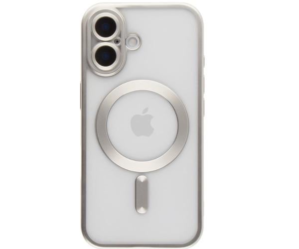 Чехол силиконовый Fashion Shining для iPhone 17 с поддержкой беспроводной зарядки Серебряный