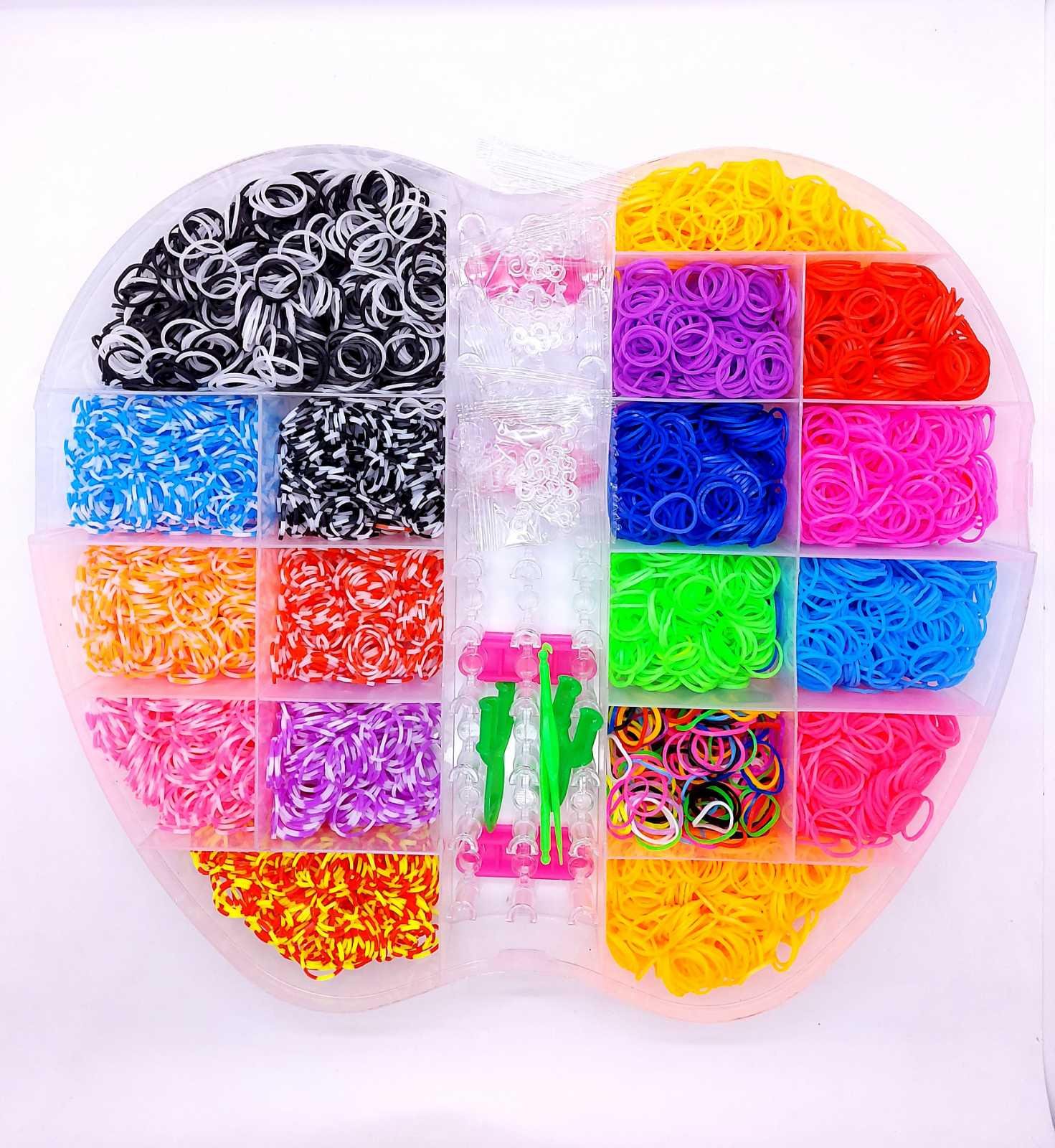 Набор для переплета браслетов Fashion loom bands set из резинок яблоко со станком 4400 шт. (75) - фото 1