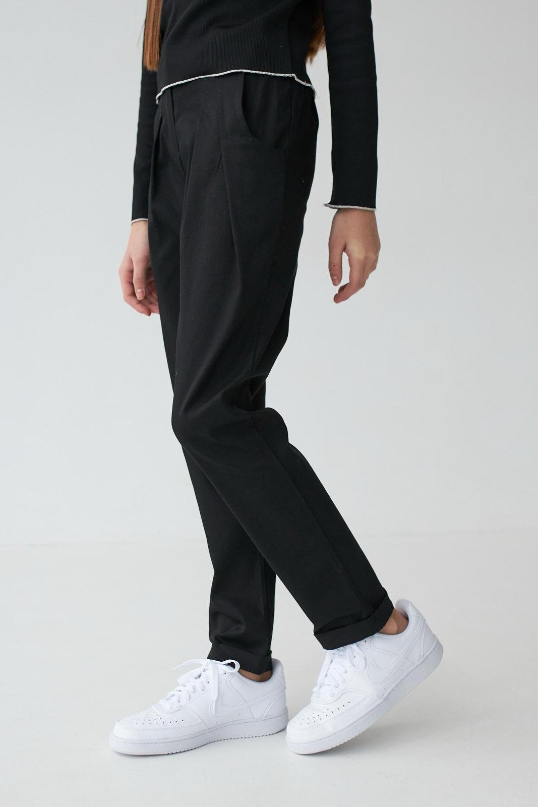 Брюки-слоучи для девочки Valza 3404-02 134 см Черный