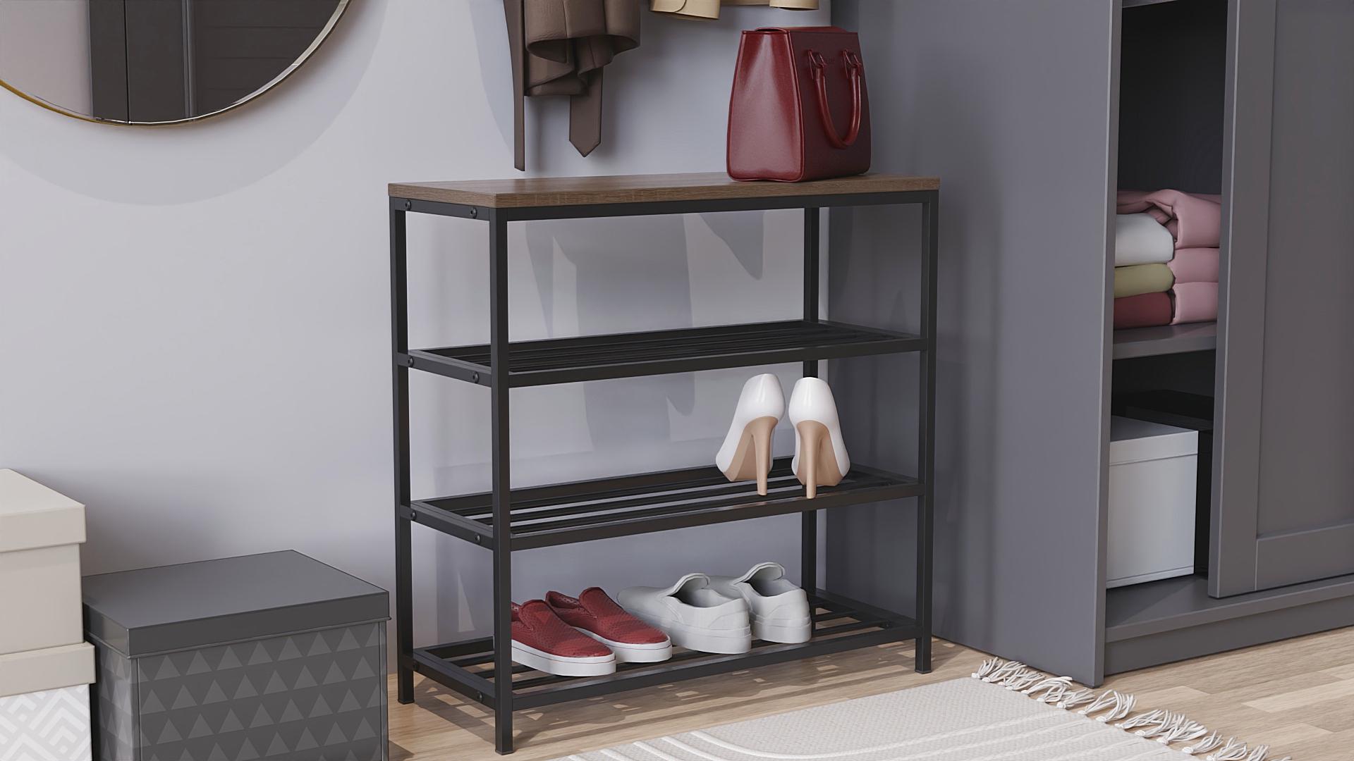 Полка для обуви Ferrum-decor Слайм 3 металл/ДСП 16 мм 6350x630x260 мм Черный/Дуб Сонома Трюфель (FRD-105159) Полка для обуви Ferrum-decor Слайм 3 металл/ДСП 16 мм 6350x630x260 мм Черный/Дуб Сонома Трюфель (FRD-105159)