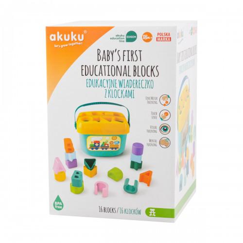 Ведро с кубиками Akuku A0459 развивающее