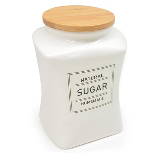 Банка для цукру Stenson MC4048-1,2S Natural керамічна з кришкою 1,2 л 12х11х18 см (550042)