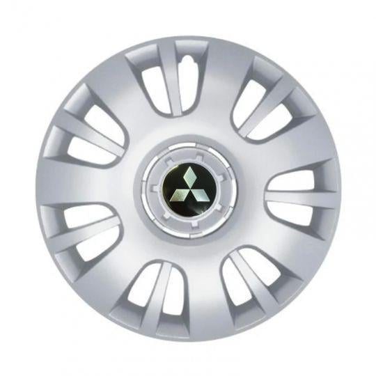 Автомобильные колпаки SKS 312 R15 с логотипом Mitsubishi 4 шт. Серебристый
