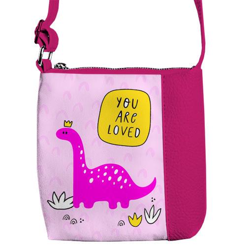 Сумка детская Presentville Little prince/princess Динозаврик "You are loved" (PSD_20M018_ROZ)