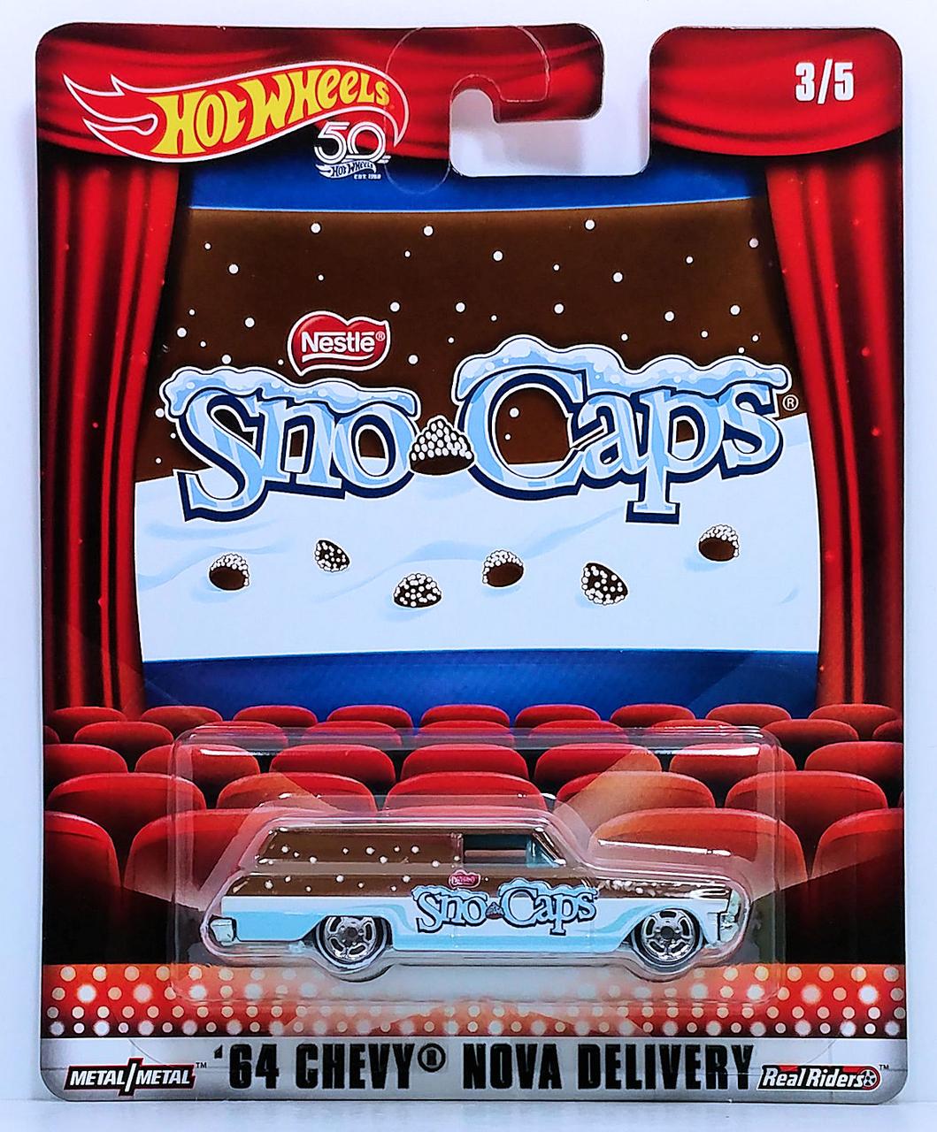 Іграшкова машинка Hot Wheels Premium 64 Chevy Nova Delivery 2018 Nestle Pop Culture 3/5 Sno-Caps (FKY23) Іграшкова машинка Hot Wheels Premium 64 Chevy Nova Delivery 2018 Nestle Pop Culture 3/5 Sno-Caps (FKY23)