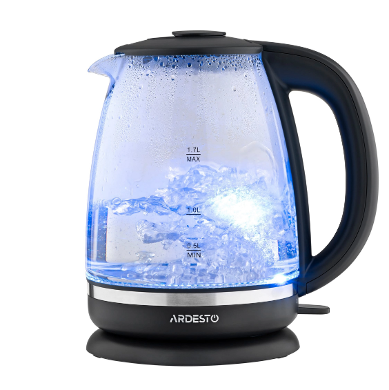 Електрочайник Ardesto EKL-F100 Strix контроль скло 1200W 1,7 л Чорний
