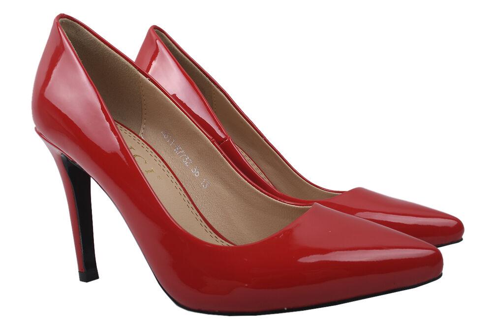 Туфли Liici на шпильке женские из эко лака р. 37 Красный (15-9DT)