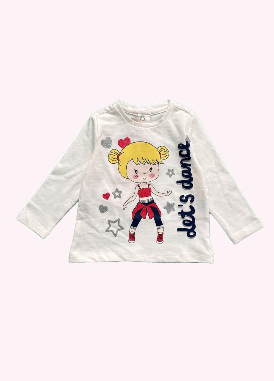 Реглан детский Chicco хлопковый с объемным принтом 3-6 мес. 62 см Белый (2081861255)