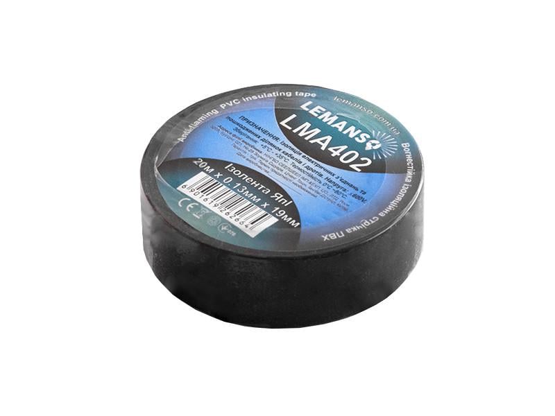 Изоляционная лента Lemanso LMA402 ЯпI огнестойкая 20 м 0,13 x 19 мм Черный (2863)