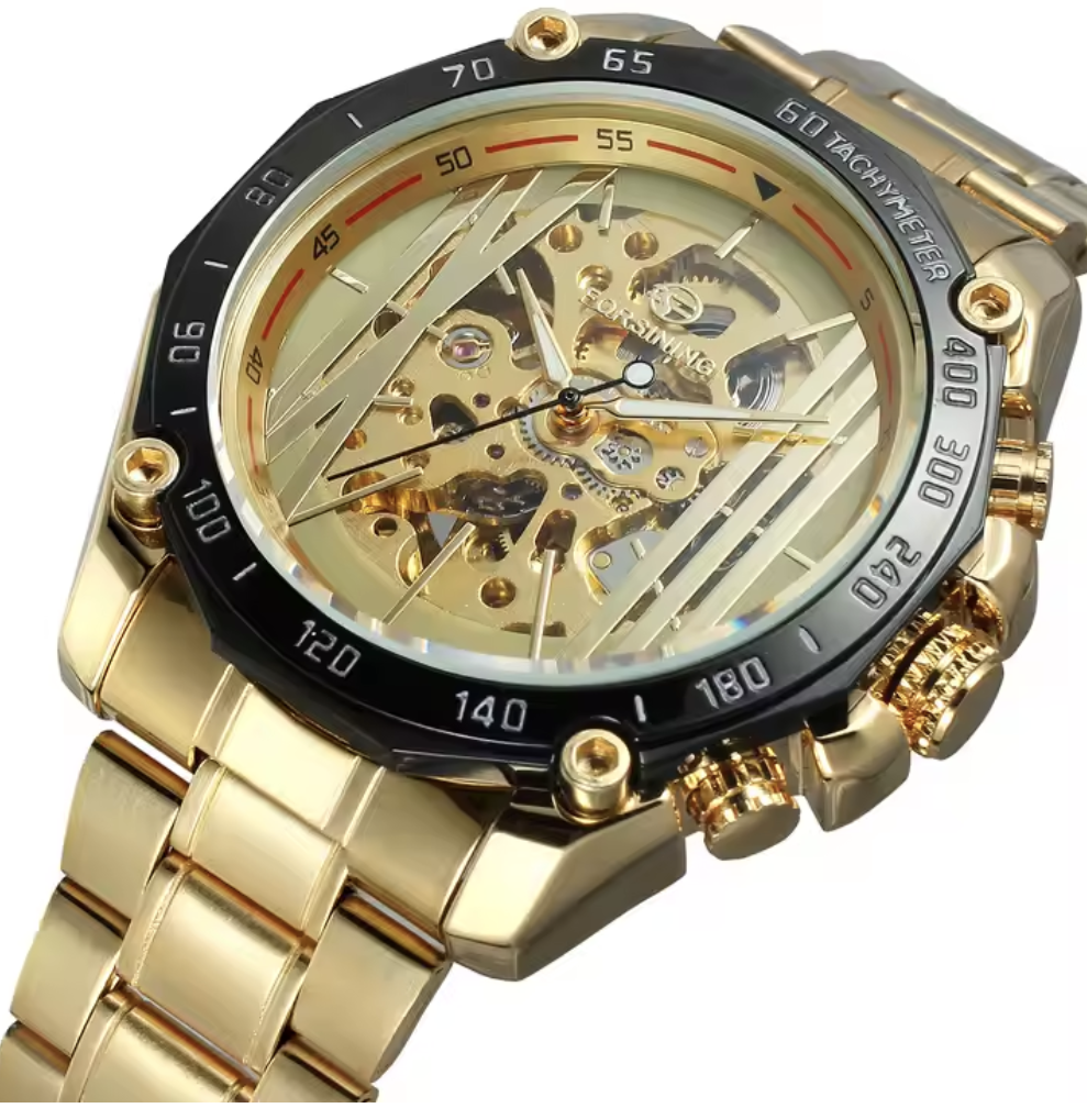 Часы наручные Forsining 8186 Gold-White Steel (2595136906)