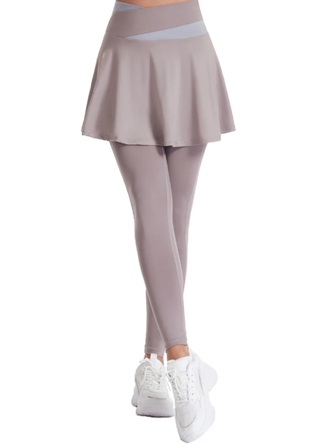 Леггинсы женские спортивные Elegant Sport D123 с юбочкой XL Бежевый (1851-48-01) - фото 9