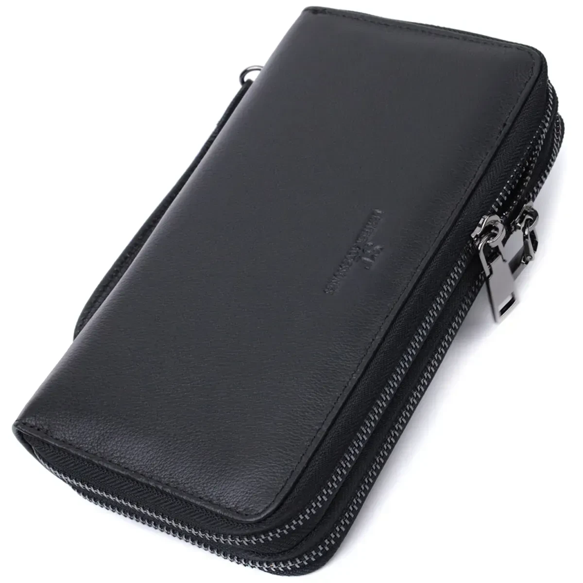 Кошелек-клатч мужской ST Leather 22700 на два отделения из натуральной кожи Черный (31191341)