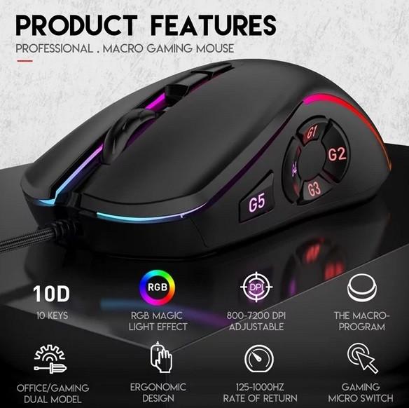 Игровая мышь LT с RGB подсветкой X9 - фото 3 Игровая мышь LT с RGB подсветкой X9 - фото 3