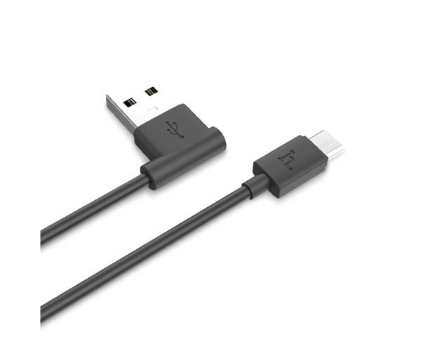 Кабель Data Hoco UPM10 Micro-USB L Shape Чорний - фото 2