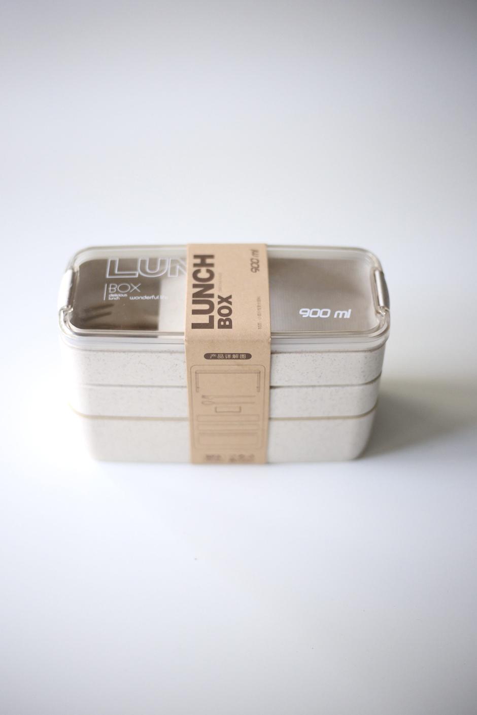 Ланч-бокс потрійний з приборами 900 мл Бежевий (00000010145) - фото 2 Ланч-бокс потрійний з приборами 900 мл Бежевий (00000010145) - фото 2