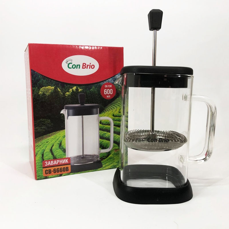 Заварник Con Brio CB-6660B френч-прес 600 мл (26202710) - фото 6 Заварник Con Brio CB-6660B френч-прес 600 мл (26202710) - фото 6