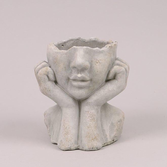 Кашпо из цемента Flora Голова 17 см (36571)