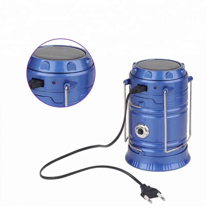 Кемпинговая лампа SUNROZ JH-5800T LED с солнечной панелью и PowerBank Синий (46696) - фото 4