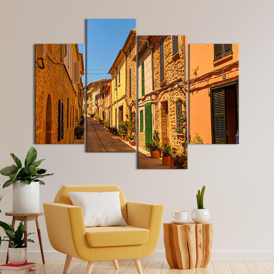 Картина город Испанская старая улица 129x90 см (A560-4)