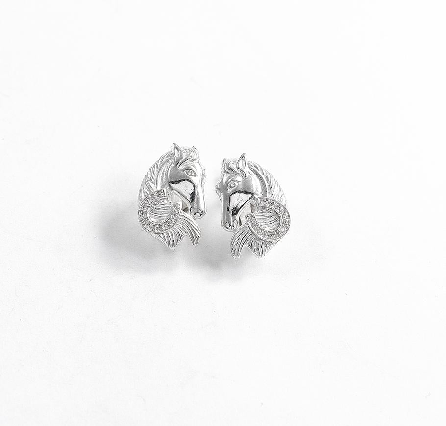 Серьги с лошадьми Maxi Silver 7822 (87822)