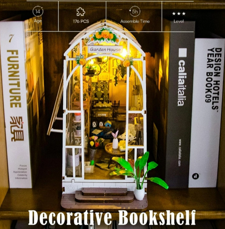 Румбокс книжковий CuteBee DIY DollHouse Бук Нук Садовий Будиночок 3D (M44) - фото 7