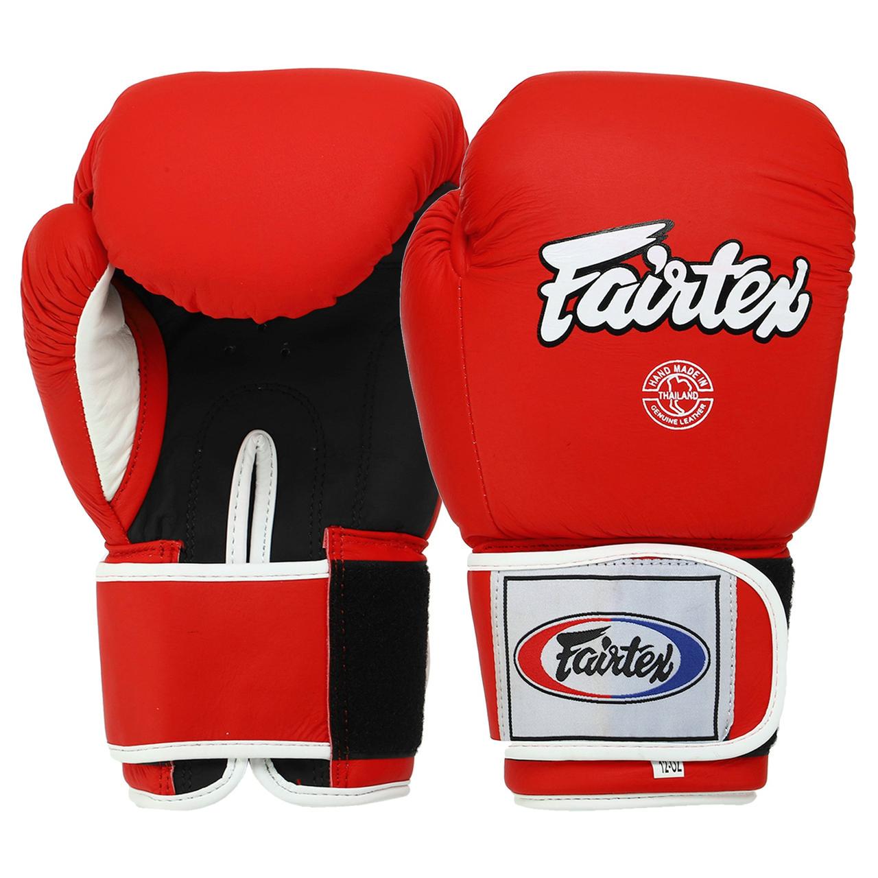 Боксерские перчатки FAIRTEX кожаные 12 oz Красно-черный (F-8577)