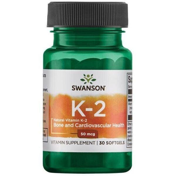 Витамин K Swanson Vitamin K2 Natural 50 mcg 30 Softgels