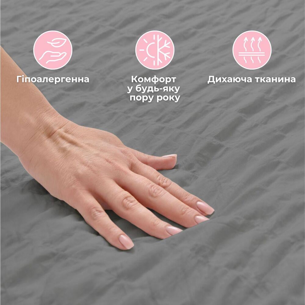 Комплект постельного белья евро IDEIA Cloud Dream жатка подарочная упаковка Серый/Бежевый (27070) - фото 5