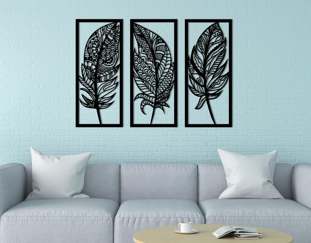 Декоративное панно на стену Upwood Decor Mandala Feathers 35х50,75 см Black (1548263985)