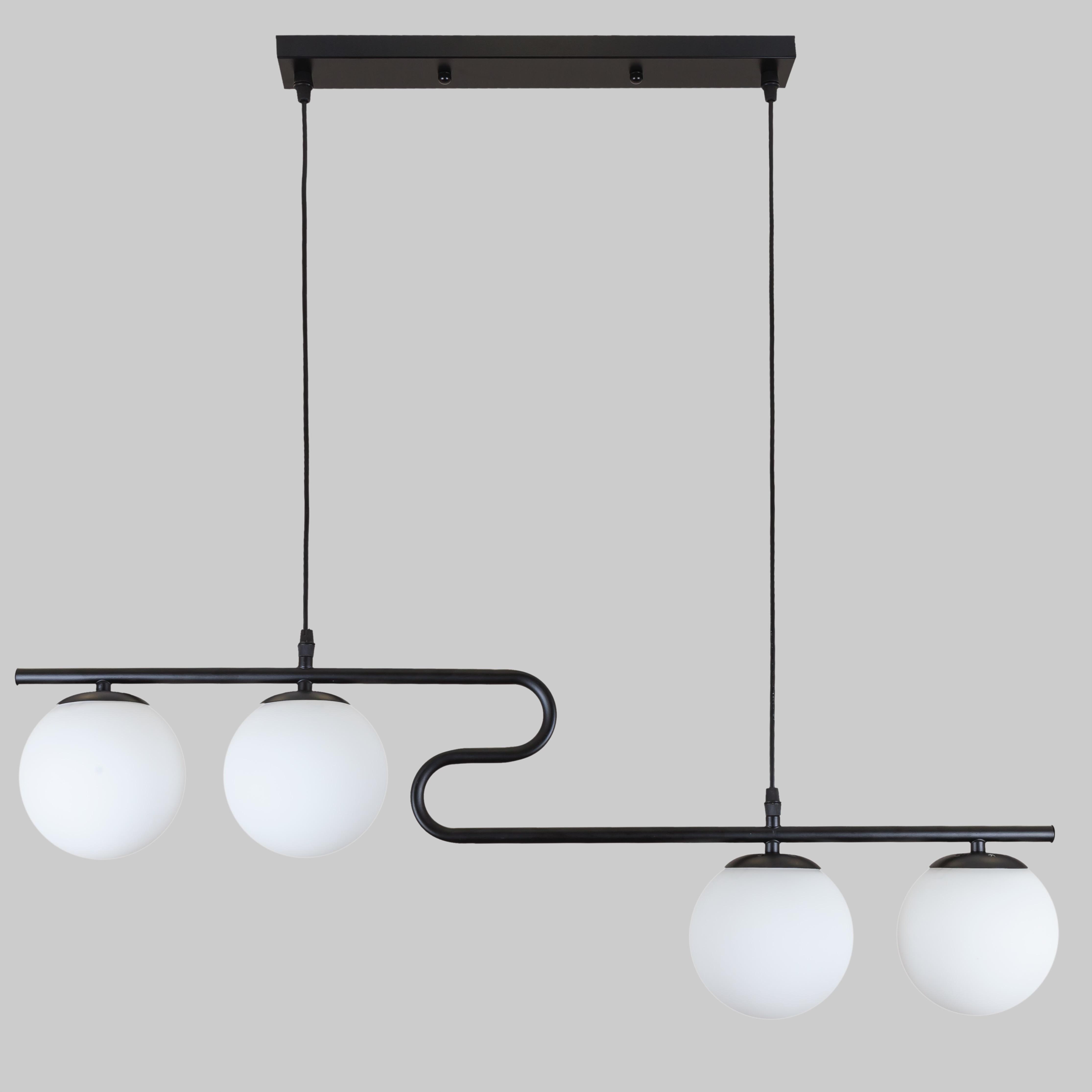 Люстра планка на 4 лампы 52-9814-4 Black/White (52-9814-4 BK+WH)