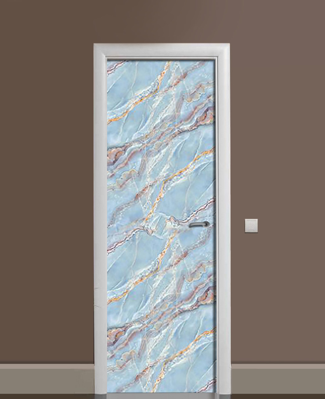 Наліпка 3D на двері Zatarga "Голубой мрамор" вінілова 650х2000 мм