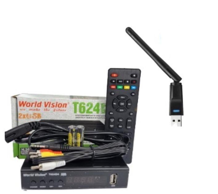 Комплект Т2-IPTV +Internet ТВ-ресивер WV World Vision T624D4/WiFi-адаптер на чипе 7601 Комплект Т2-IPTV +Internet ТВ-ресивер WV World Vision T624D4/WiFi-адаптер на чипе 7601