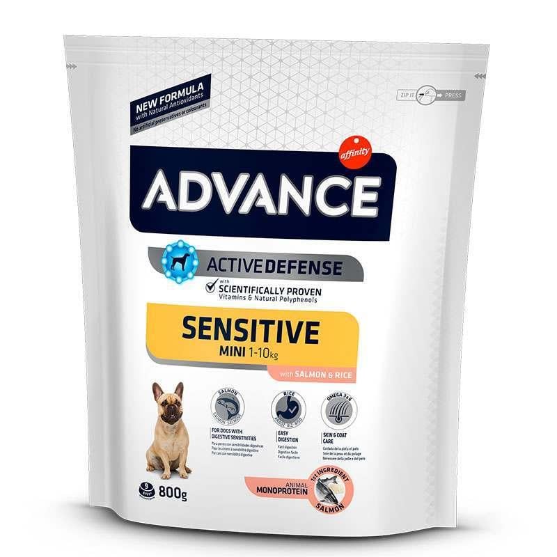 Корм сухий гіпоалергенний для дорослих собак маленьких порід Advance Dog Sensitive Mini Salmon лосось 800 г (921514/8410650215143)