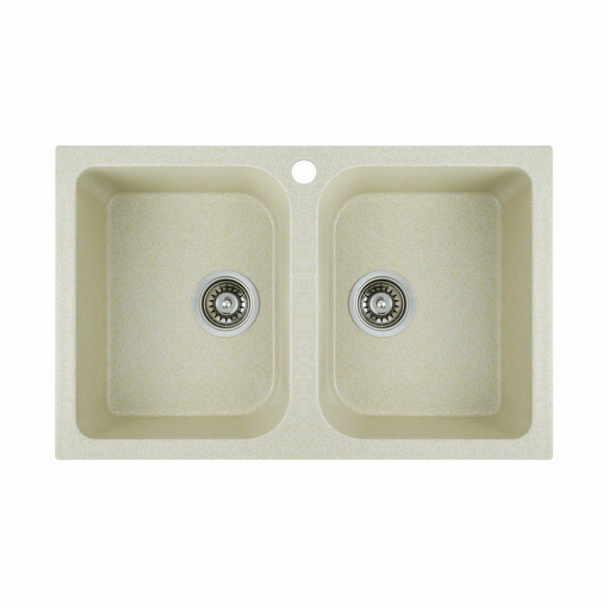 Мойка для кухни гранитная Platinum 7648W TWIN Песчаный (SP000024930)