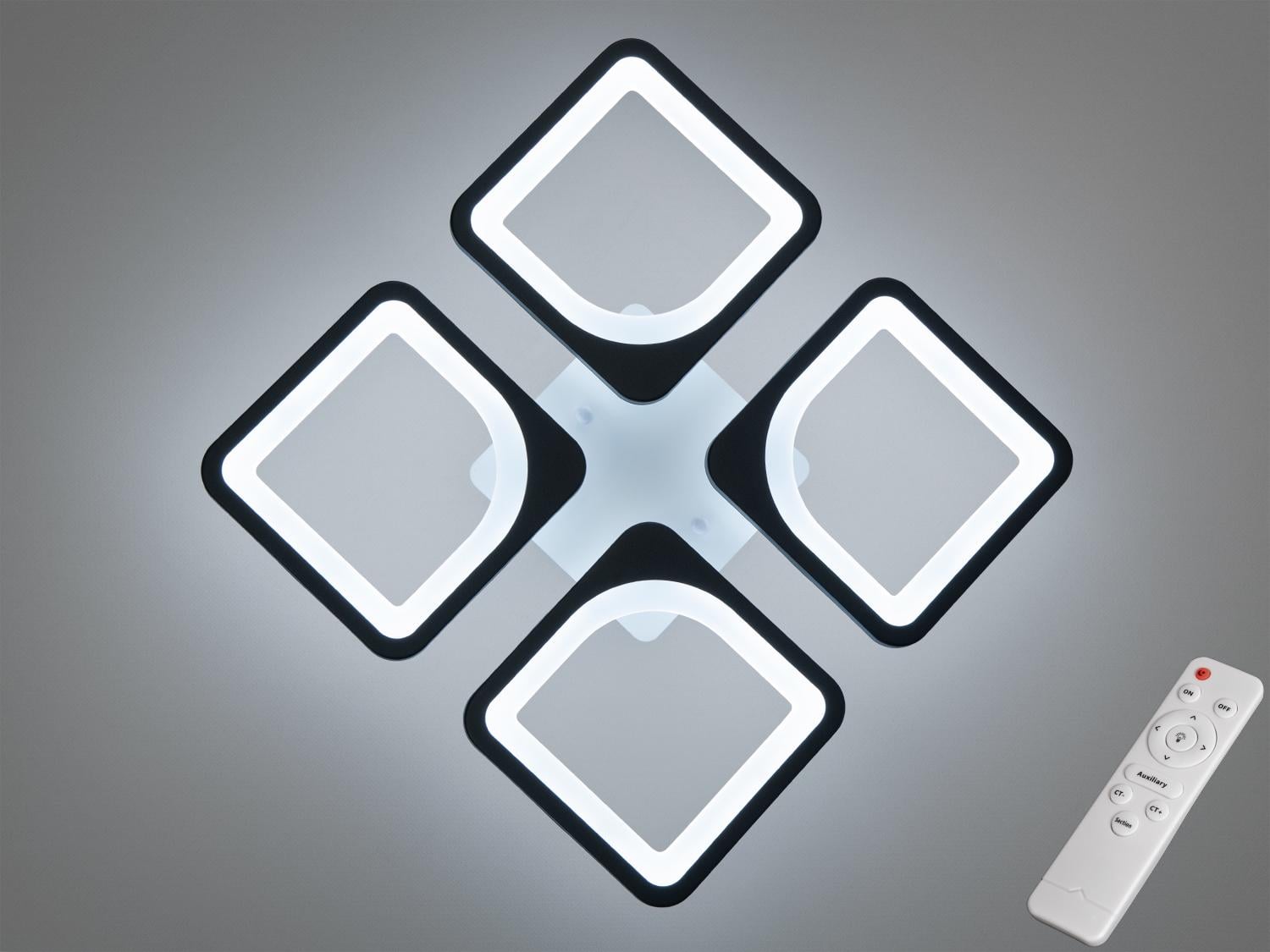 Люстра светодиодная смарт с ИК пультом 60W Черный (S8060/4BK)