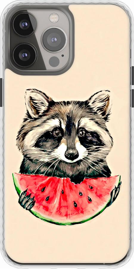 Чехол на iPhone 13 Pro Max Енотик с арбузом (4605pm-2371-42517)