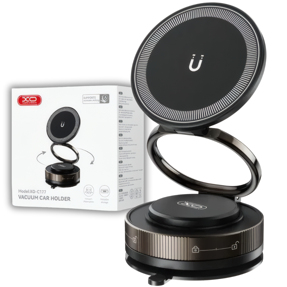 Держатель для телефона в машину Xo MagSafe на стекло и панель с присоской поворотный 360° (XO-C177)